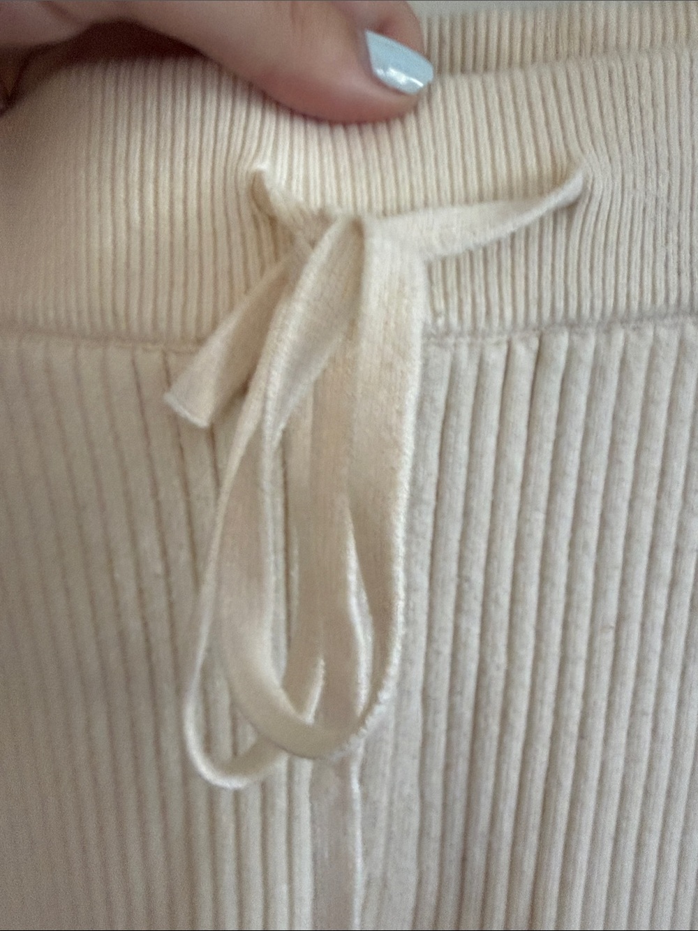 LPA Cream Ribbed Drawstring Joggers - Picture 6 of 6